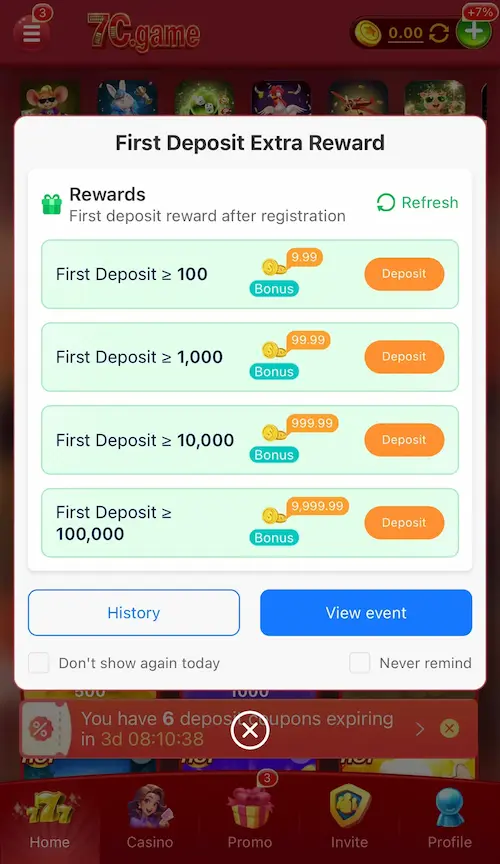 7c Deposit Bonus